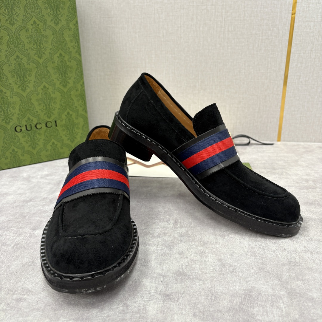 💋💍G家 GUCC* 新品男士织带乐福鞋皮鞋 经典织带系列，诠释多元时尚 采用进口开边珠亮皮/高丝光磨砂