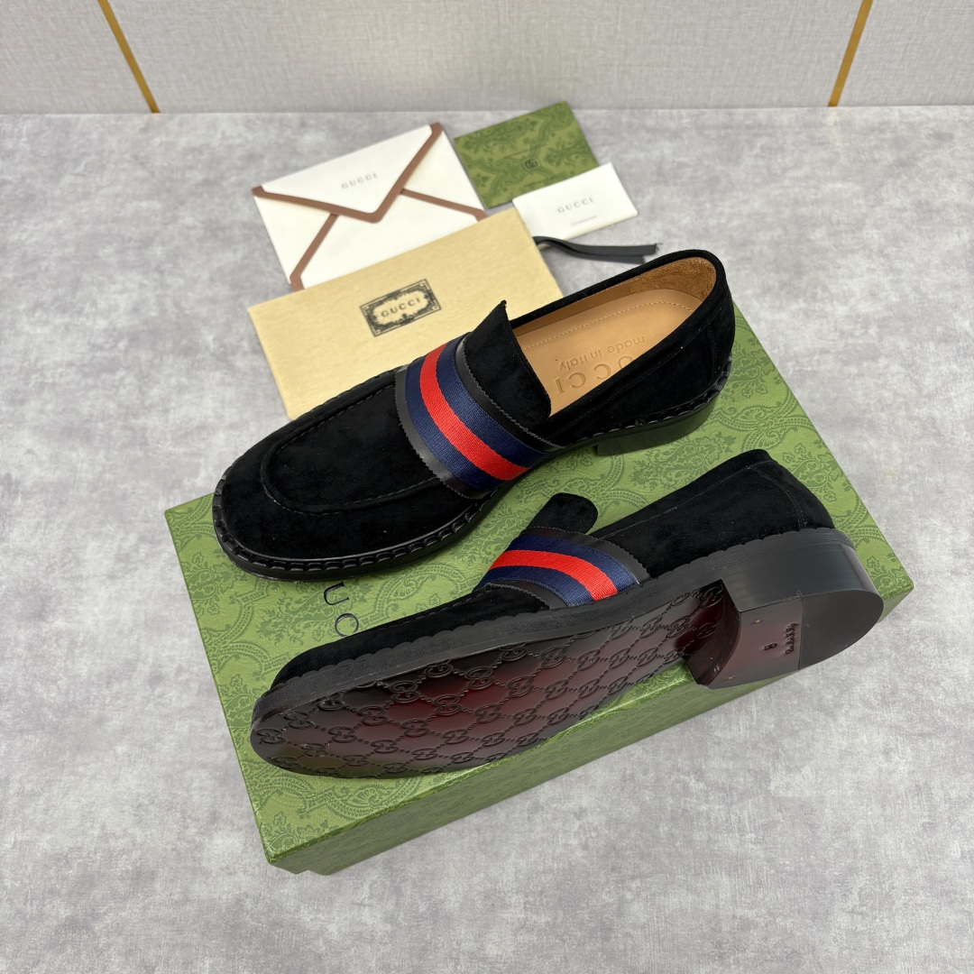 💋💍G家 GUCC* 新品男士织带乐福鞋皮鞋 经典织带系列，诠释多元时尚 采用进口开边珠亮皮/高丝光磨砂