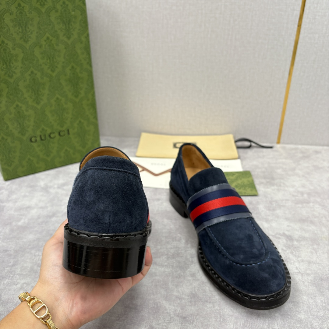 💋💍G家 GUCC* 新品男士织带乐福鞋皮鞋 经典织带系列，诠释多元时尚 采用进口开边珠亮皮/高丝光磨砂