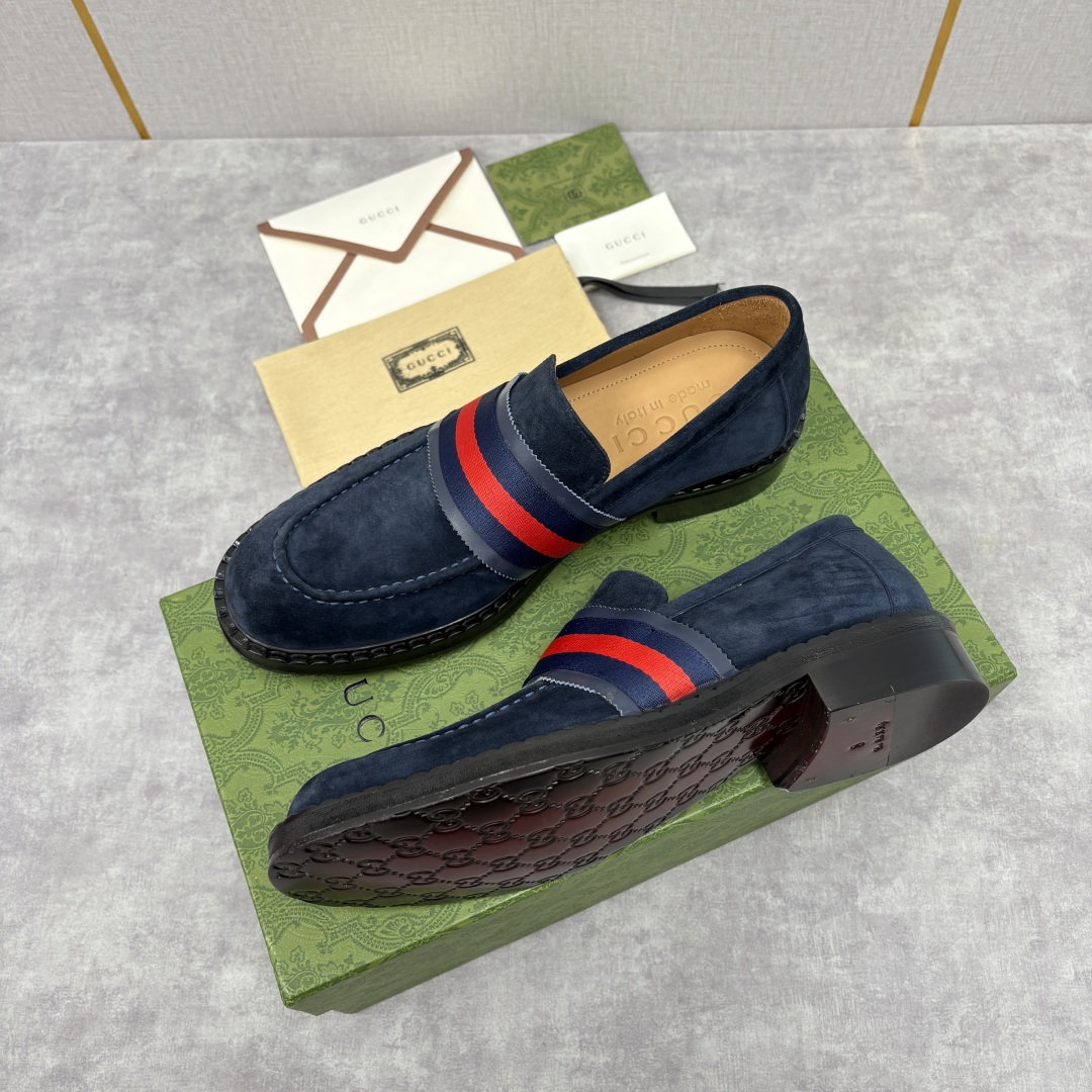 💋💍G家 GUCC* 新品男士织带乐福鞋皮鞋 经典织带系列，诠释多元时尚 采用进口开边珠亮皮/高丝光磨砂