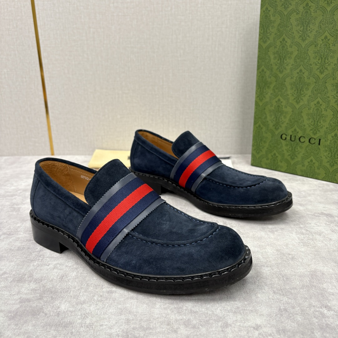 💋💍G家 GUCC* 新品男士织带乐福鞋皮鞋 经典织带系列，诠释多元时尚 采用进口开边珠亮皮/高丝光磨砂