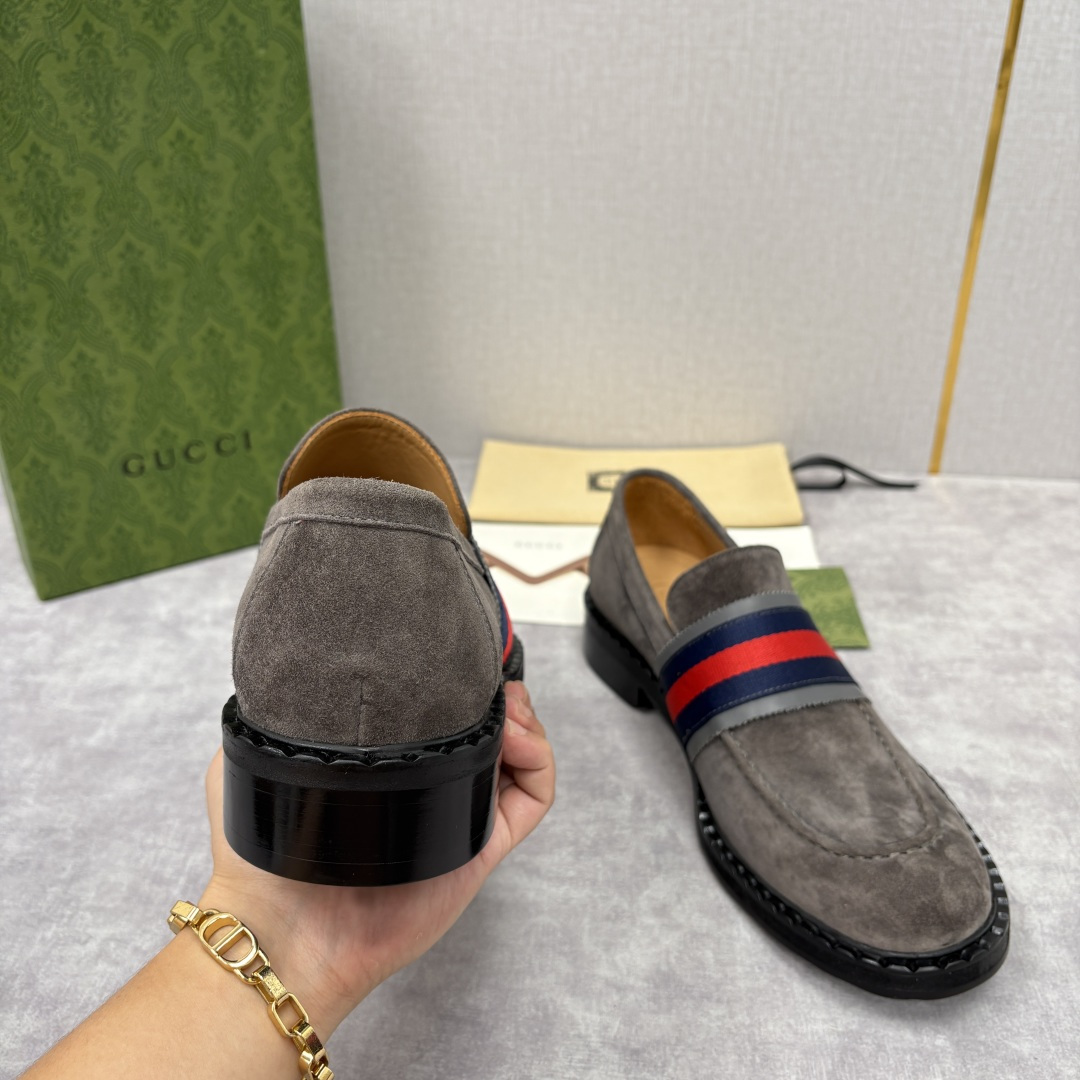 💋💍G家 GUCC* 新品男士织带乐福鞋皮鞋 经典织带系列，诠释多元时尚 采用进口开边珠亮皮/高丝光磨砂