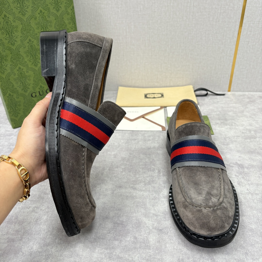 💋💍G家 GUCC* 新品男士织带乐福鞋皮鞋 经典织带系列，诠释多元时尚 采用进口开边珠亮皮/高丝光磨砂