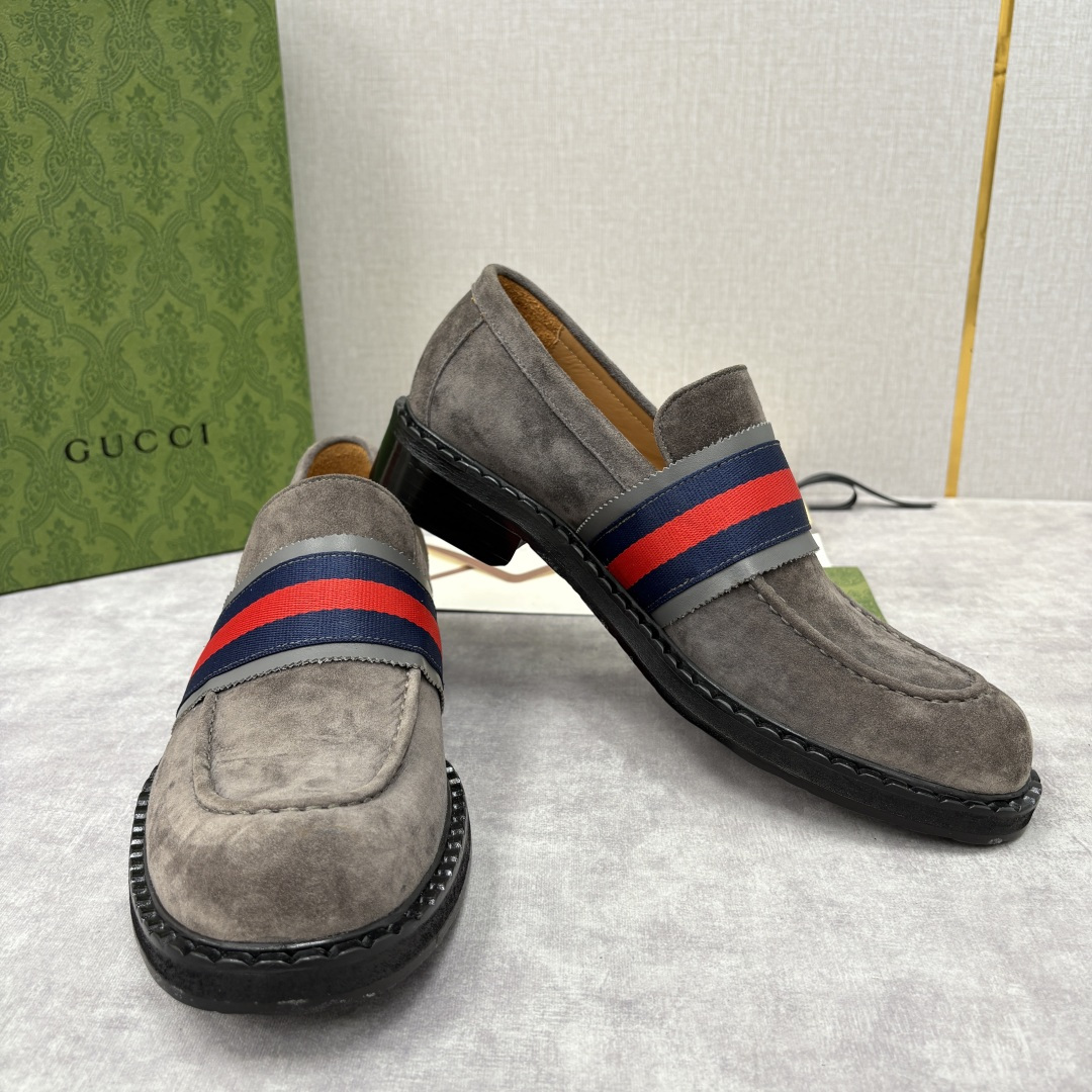 💋💍G家 GUCC* 新品男士织带乐福鞋皮鞋 经典织带系列，诠释多元时尚 采用进口开边珠亮皮/高丝光磨砂