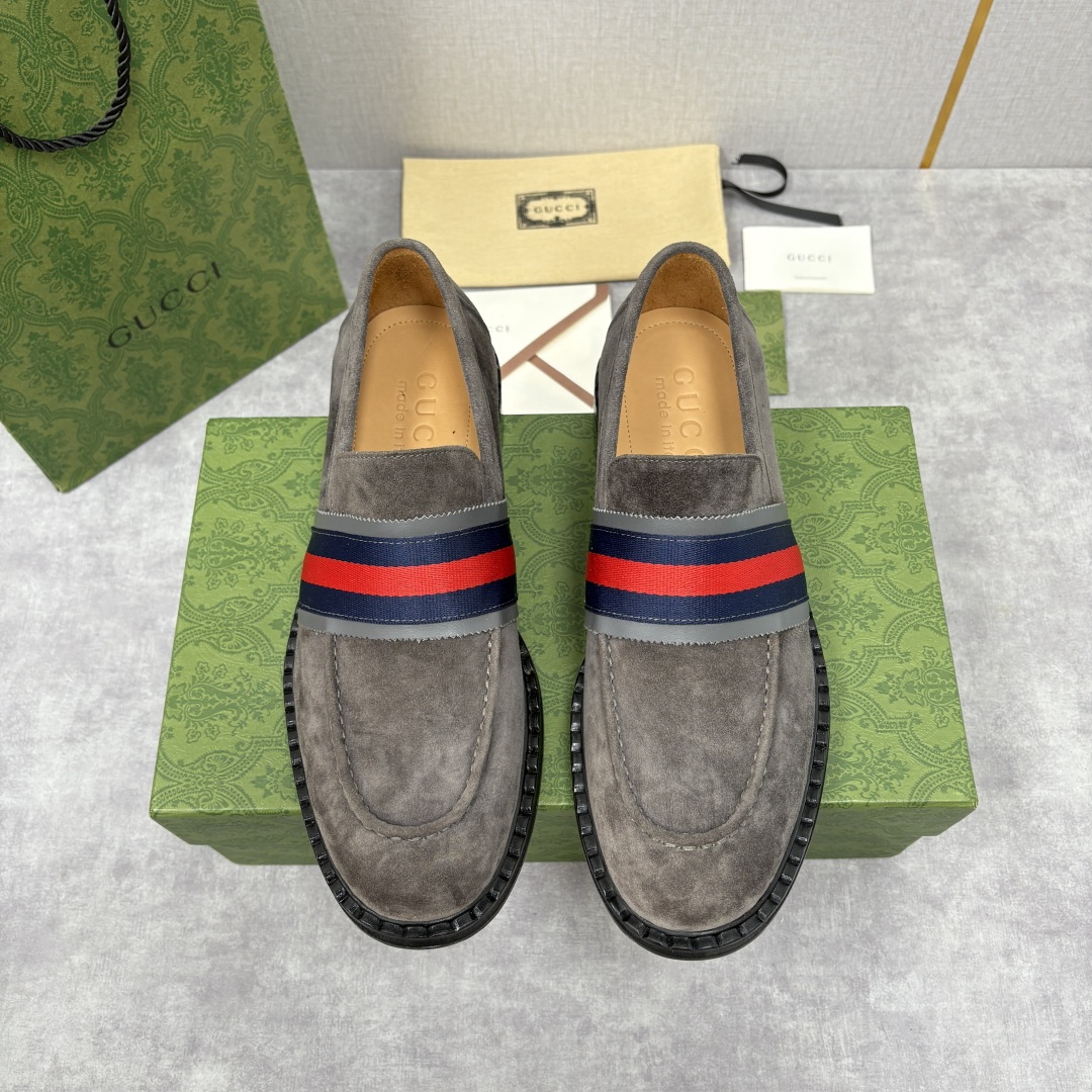 💋💍G家 GUCC* 新品男士织带乐福鞋皮鞋 经典织带系列，诠释多元时尚 采用进口开边珠亮皮/高丝光磨砂