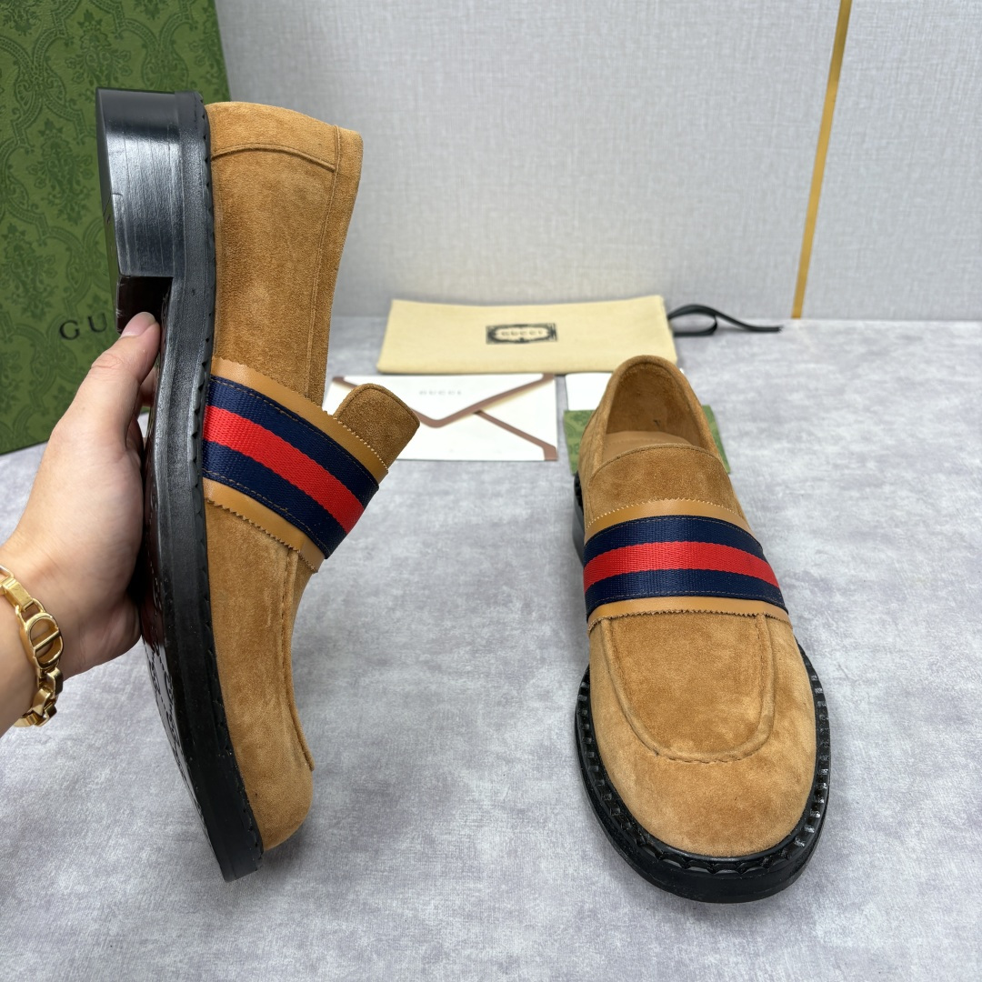 💋💍G家 GUCC* 新品男士织带乐福鞋皮鞋 经典织带系列，诠释多元时尚 采用进口开边珠亮皮/高丝光磨砂