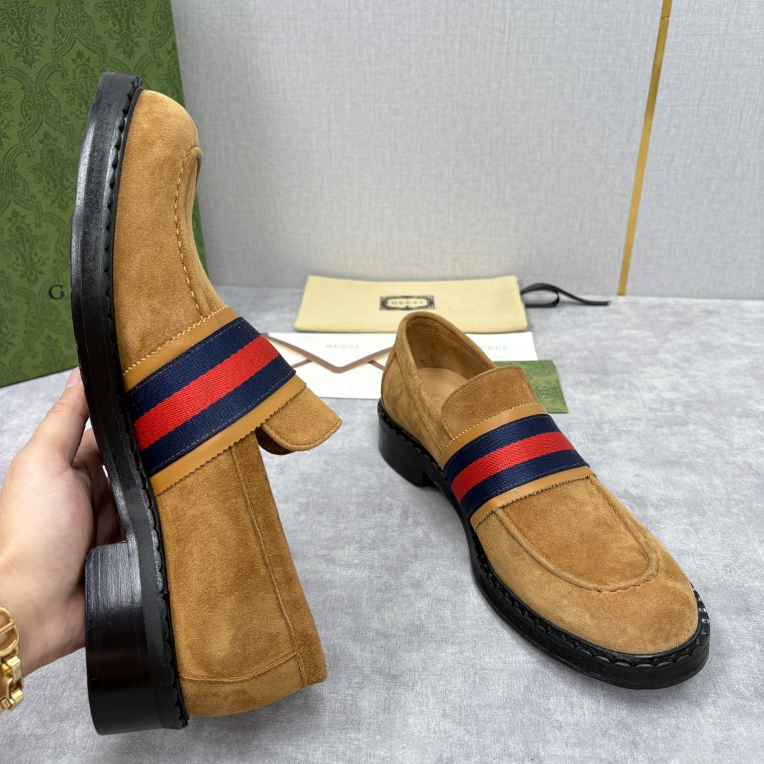 💋💍G家 GUCC* 新品男士织带乐福鞋皮鞋 经典织带系列，诠释多元时尚 采用进口开边珠亮皮/高丝光磨砂
