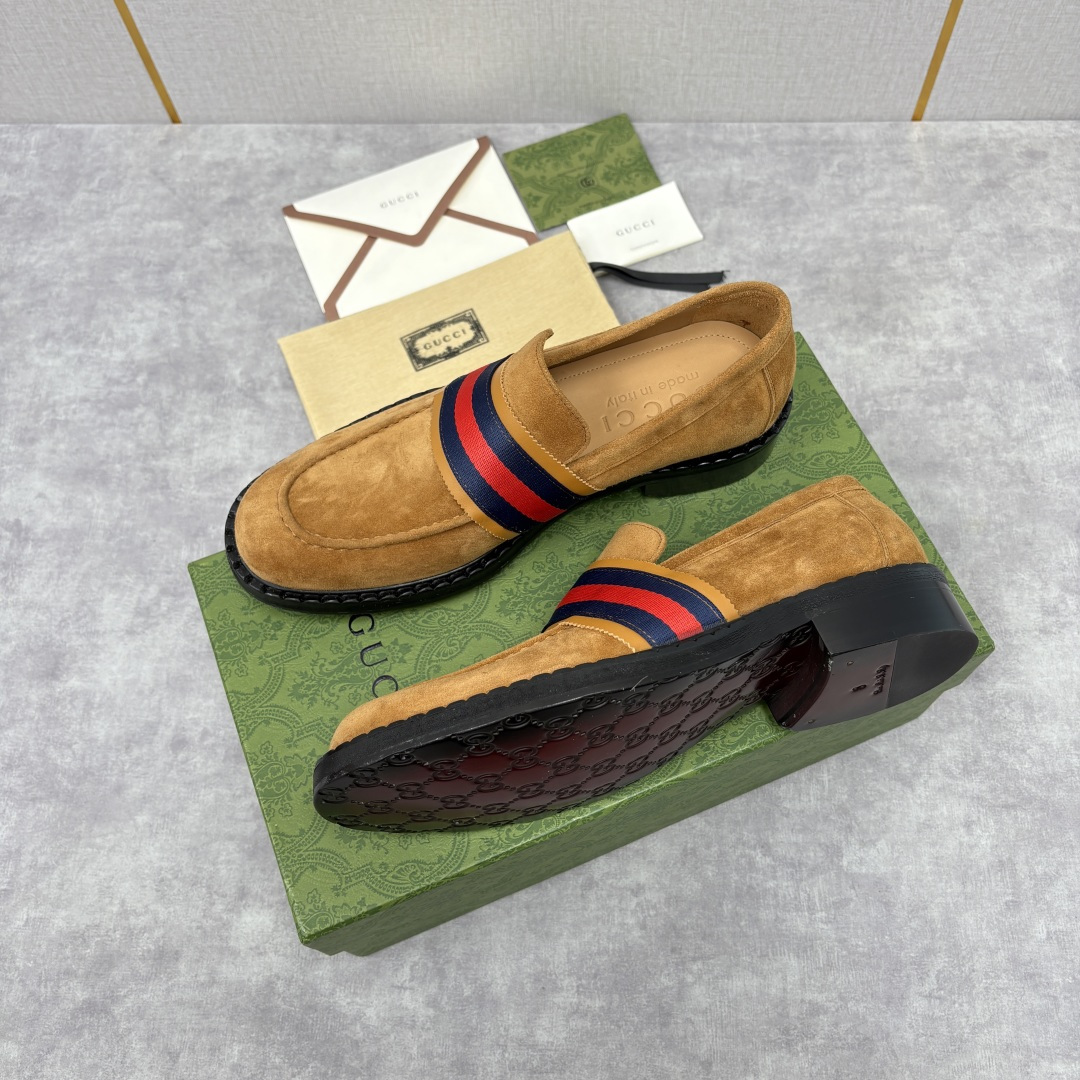 💋💍G家 GUCC* 新品男士织带乐福鞋皮鞋 经典织带系列，诠释多元时尚 采用进口开边珠亮皮/高丝光磨砂