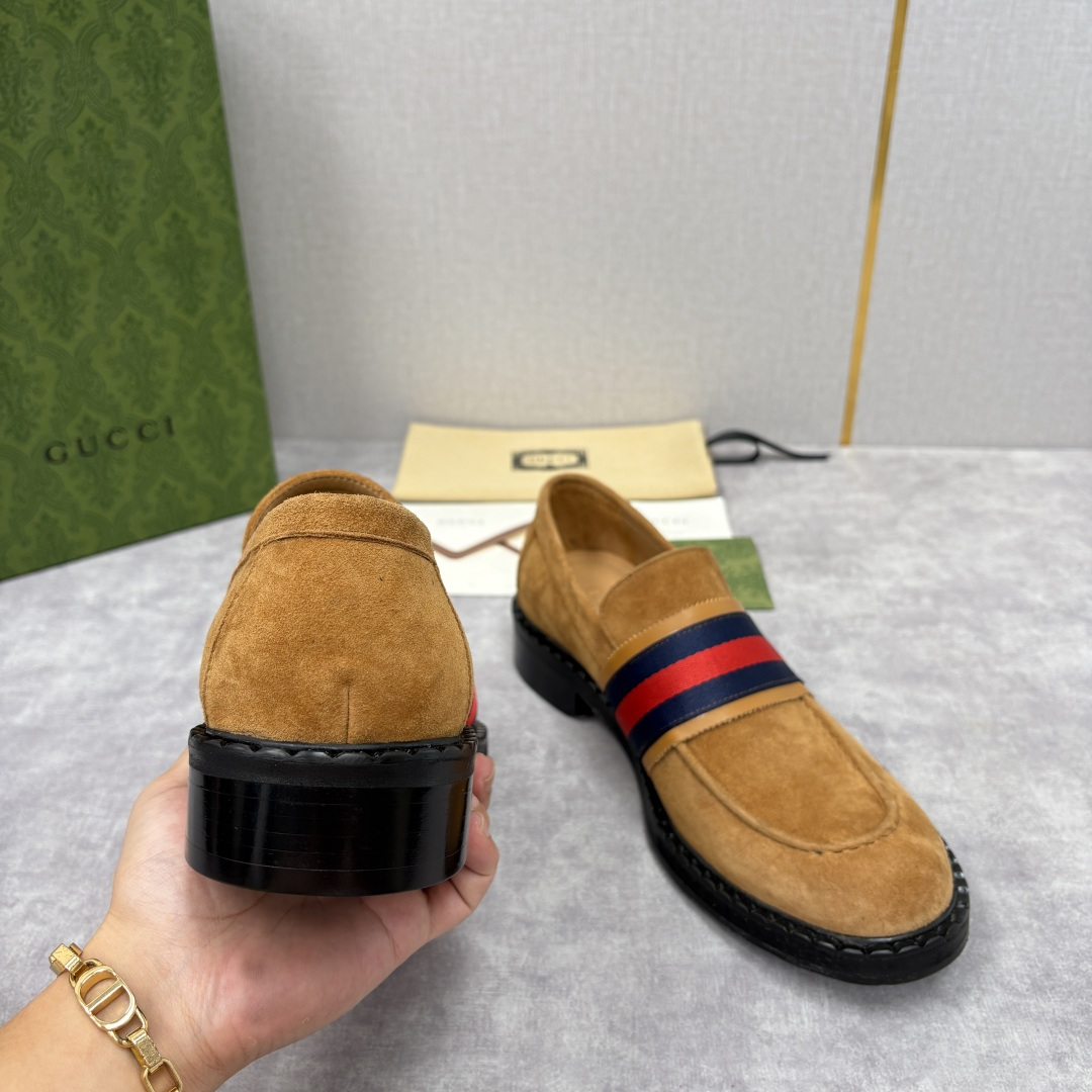 💋💍G家 GUCC* 新品男士织带乐福鞋皮鞋 经典织带系列，诠释多元时尚 采用进口开边珠亮皮/高丝光磨砂