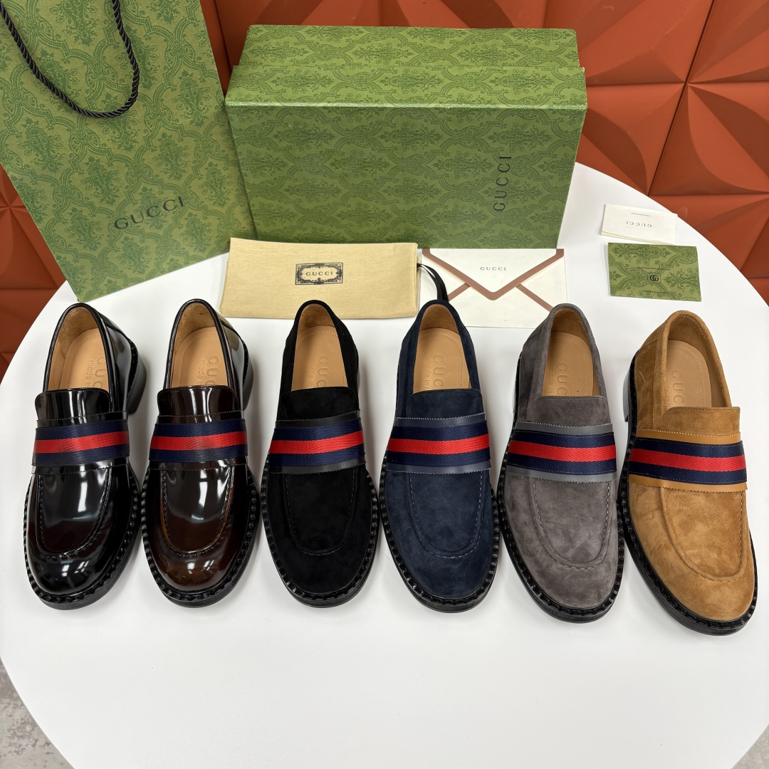 💋💍G家 GUCC* 新品男士织带乐福鞋皮鞋 经典织带系列，诠释多元时尚 采用进口开边珠亮皮/高丝光磨砂