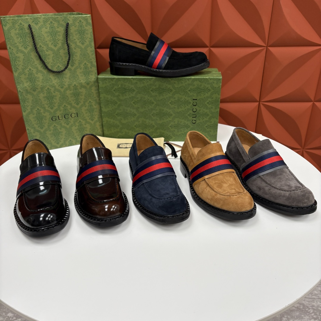 💋💍G家 GUCC* 新品男士织带乐福鞋皮鞋 经典织带系列，诠释多元时尚 采用进口开边珠亮皮/高丝光磨砂