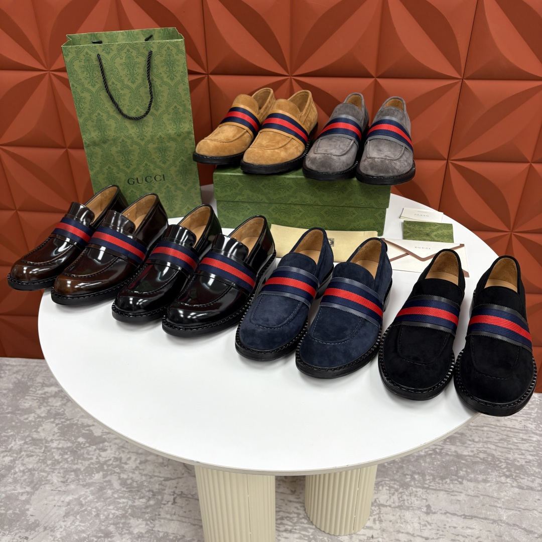 💋💍G家 GUCC* 新品男士织带乐福鞋皮鞋 经典织带系列，诠释多元时尚 采用进口开边珠亮皮/高丝光磨砂