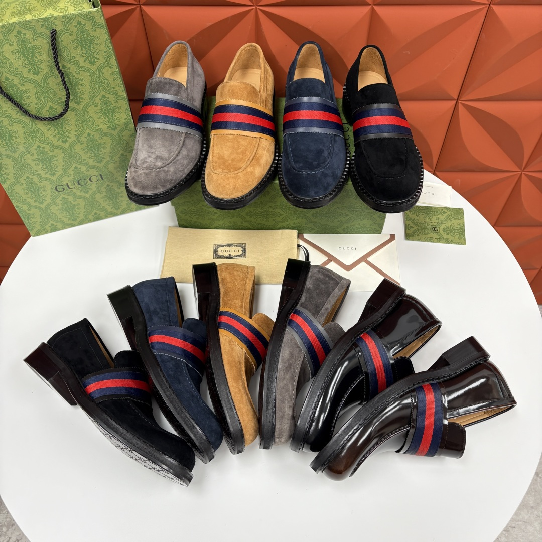 💋💍G家 GUCC* 新品男士织带乐福鞋皮鞋 经典织带系列，诠释多元时尚 采用进口开边珠亮皮/高丝光磨砂