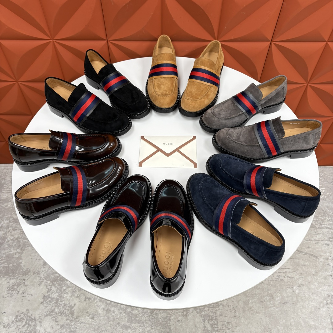 💋💍G家 GUCC* 新品男士织带乐福鞋皮鞋 经典织带系列，诠释多元时尚 采用进口开边珠亮皮/高丝光磨砂