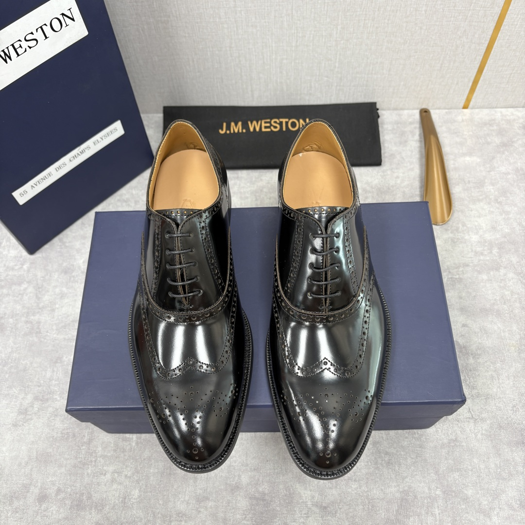 💋💍J.M.Westo*n 威士-顿 布洛克雕花男士正装鞋皮鞋 法国顶级皮鞋品牌 当法式奢品匠艺邂逅布洛