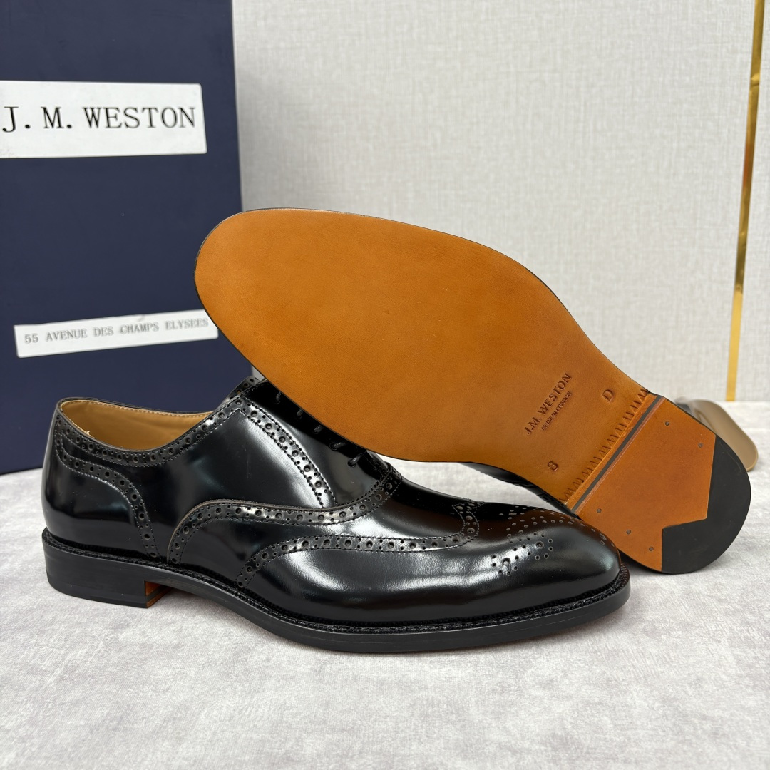 💋💍J.M.Westo*n 威士-顿 布洛克雕花男士正装鞋皮鞋 法国顶级皮鞋品牌 当法式奢品匠艺邂逅布洛