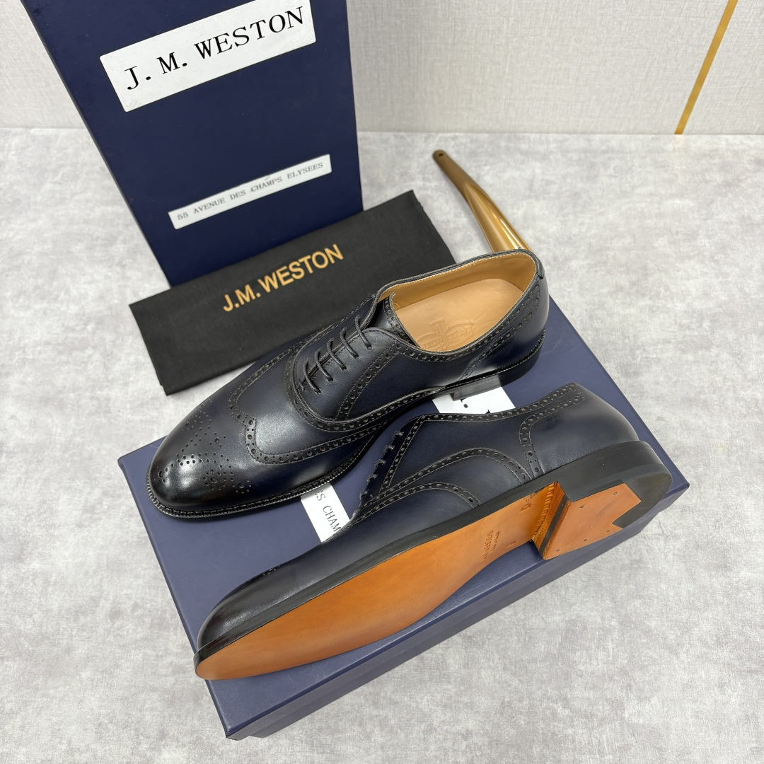 💋💍J.M.Westo*n 威士-顿 布洛克雕花男士正装鞋皮鞋 法国顶级皮鞋品牌 当法式奢品匠艺邂逅布洛