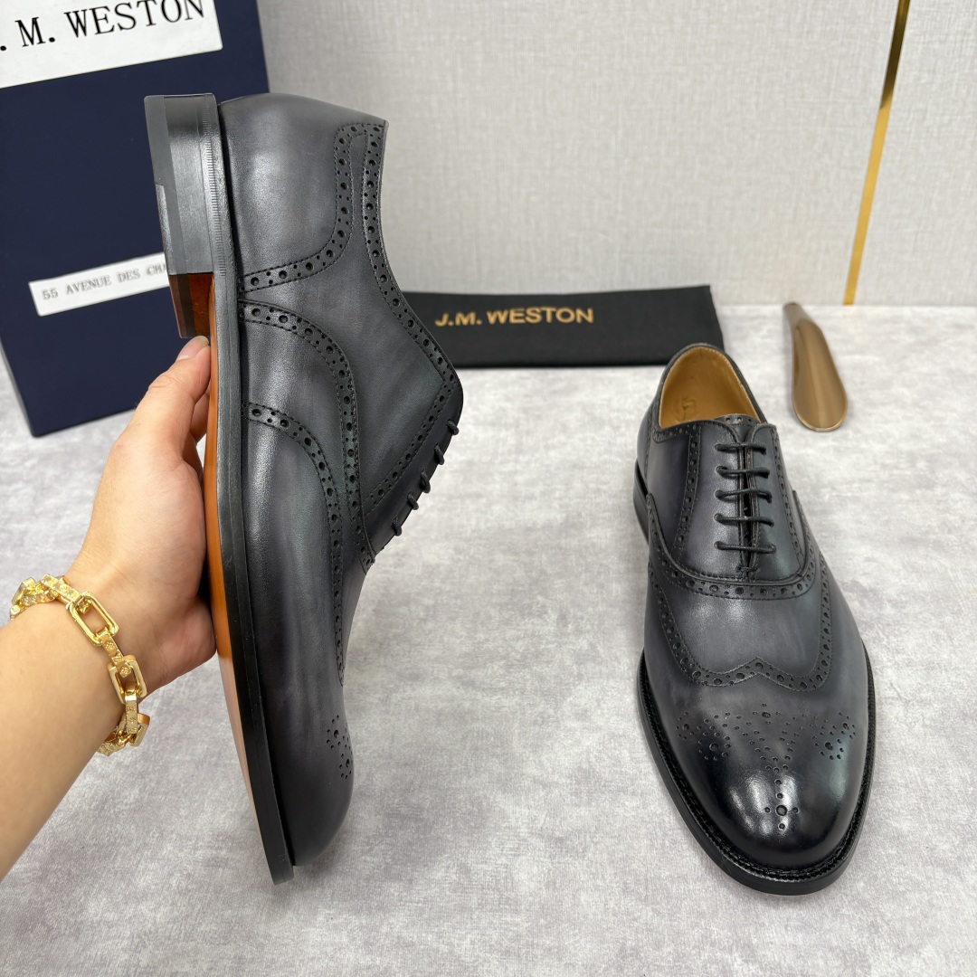 💋💍J.M.Westo*n 威士-顿 布洛克雕花男士正装鞋皮鞋 法国顶级皮鞋品牌 当法式奢品匠艺邂逅布洛