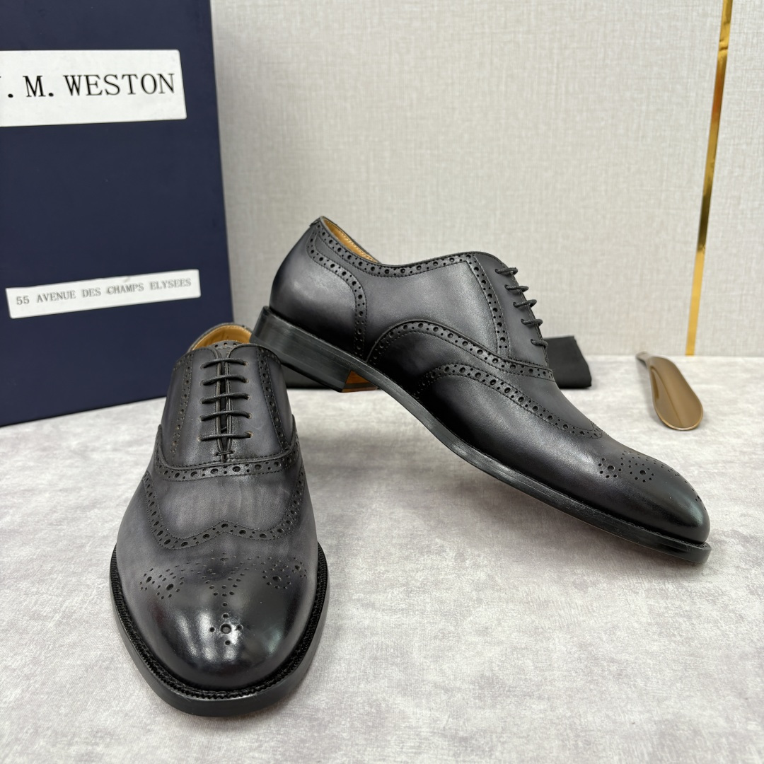💋💍J.M.Westo*n 威士-顿 布洛克雕花男士正装鞋皮鞋 法国顶级皮鞋品牌 当法式奢品匠艺邂逅布洛