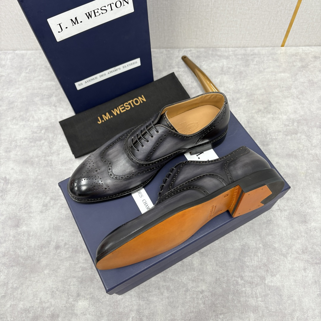 💋💍J.M.Westo*n 威士-顿 布洛克雕花男士正装鞋皮鞋 法国顶级皮鞋品牌 当法式奢品匠艺邂逅布洛