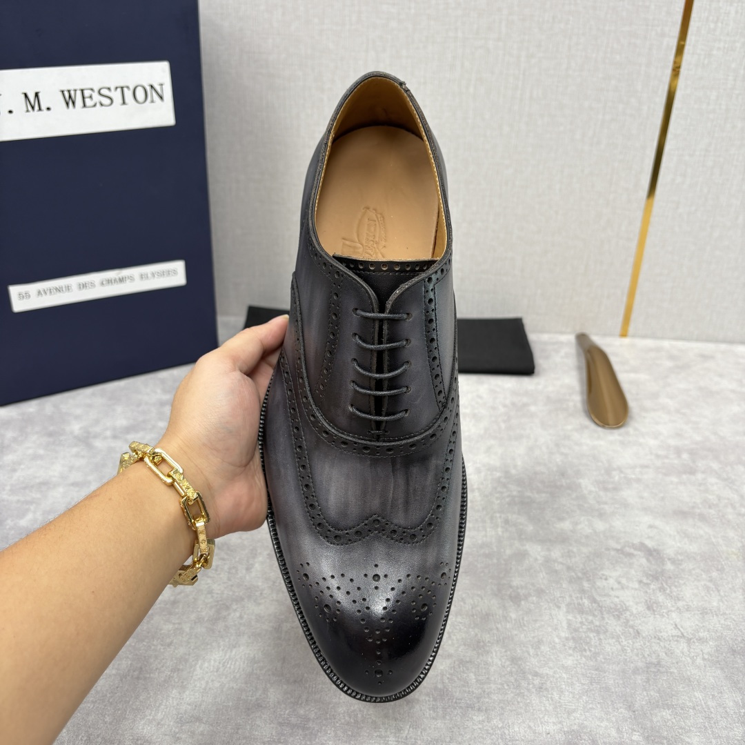 💋💍J.M.Westo*n 威士-顿 布洛克雕花男士正装鞋皮鞋 法国顶级皮鞋品牌 当法式奢品匠艺邂逅布洛