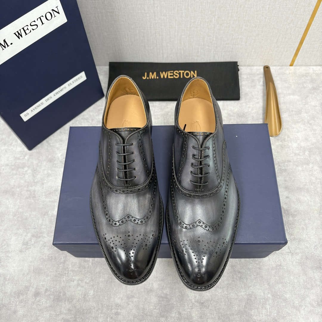 💋💍J.M.Westo*n 威士-顿 布洛克雕花男士正装鞋皮鞋 法国顶级皮鞋品牌 当法式奢品匠艺邂逅布洛