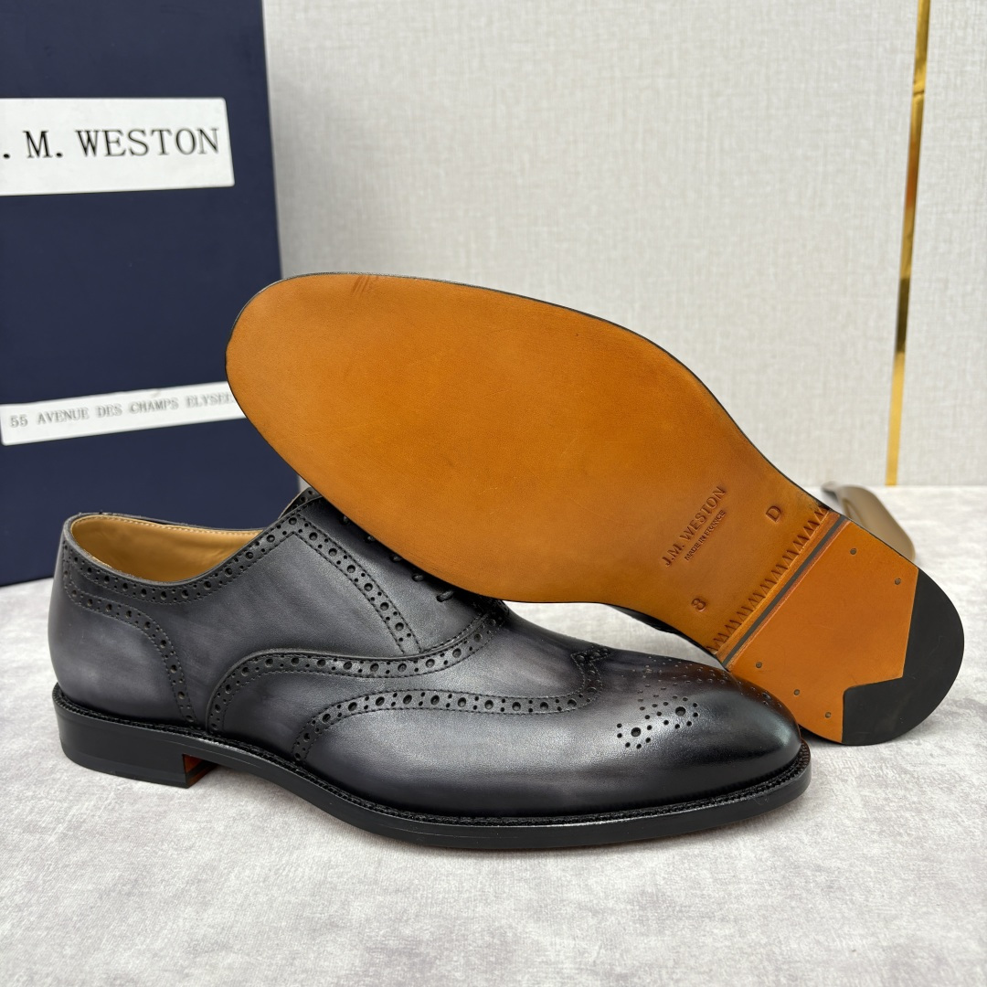 💋💍J.M.Westo*n 威士-顿 布洛克雕花男士正装鞋皮鞋 法国顶级皮鞋品牌 当法式奢品匠艺邂逅布洛