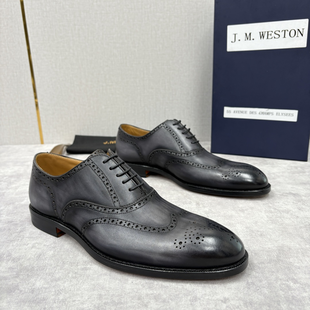 💋💍J.M.Westo*n 威士-顿 布洛克雕花男士正装鞋皮鞋 法国顶级皮鞋品牌 当法式奢品匠艺邂逅布洛