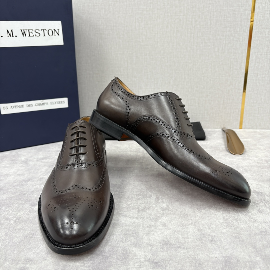 💋💍J.M.Westo*n 威士-顿 布洛克雕花男士正装鞋皮鞋 法国顶级皮鞋品牌 当法式奢品匠艺邂逅布洛