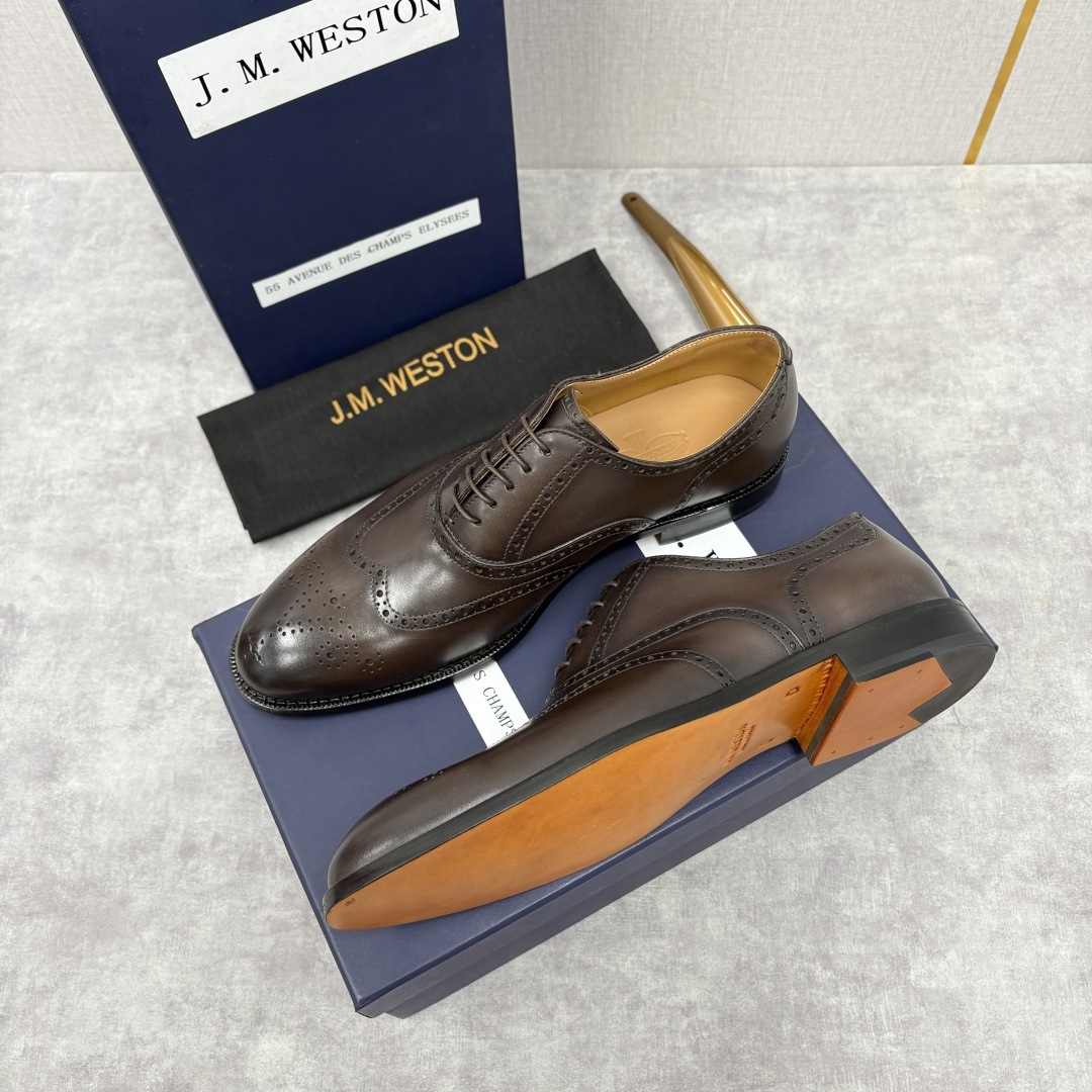 💋💍J.M.Westo*n 威士-顿 布洛克雕花男士正装鞋皮鞋 法国顶级皮鞋品牌 当法式奢品匠艺邂逅布洛