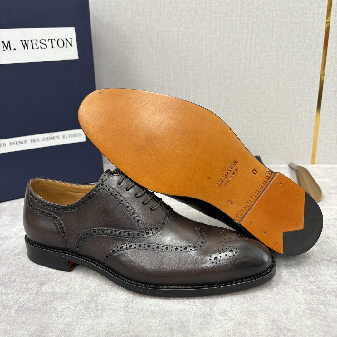 💋💍J.M.Westo*n 威士-顿 布洛克雕花男士正装鞋皮鞋 法国顶级皮鞋品牌 当法式奢品匠艺邂逅布洛