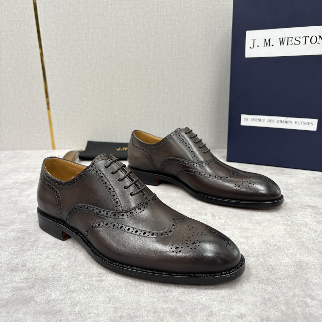 💋💍J.M.Westo*n 威士-顿 布洛克雕花男士正装鞋皮鞋 法国顶级皮鞋品牌 当法式奢品匠艺邂逅布洛