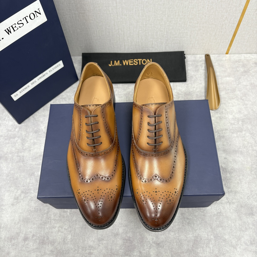💋💍J.M.Westo*n 威士-顿 布洛克雕花男士正装鞋皮鞋 法国顶级皮鞋品牌 当法式奢品匠艺邂逅布洛