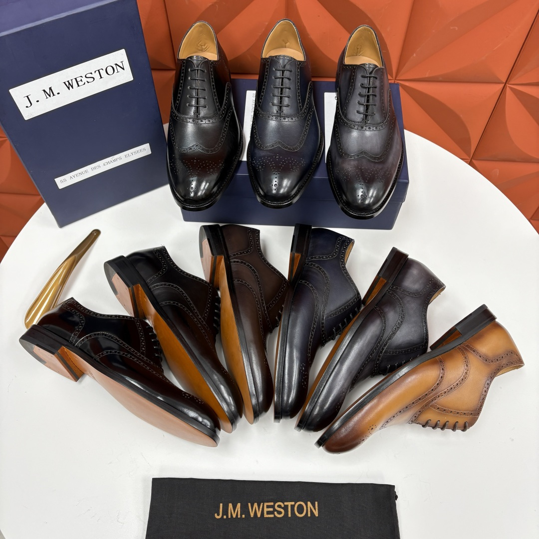💋💍J.M.Westo*n 威士-顿 布洛克雕花男士正装鞋皮鞋 法国顶级皮鞋品牌 当法式奢品匠艺邂逅布洛
