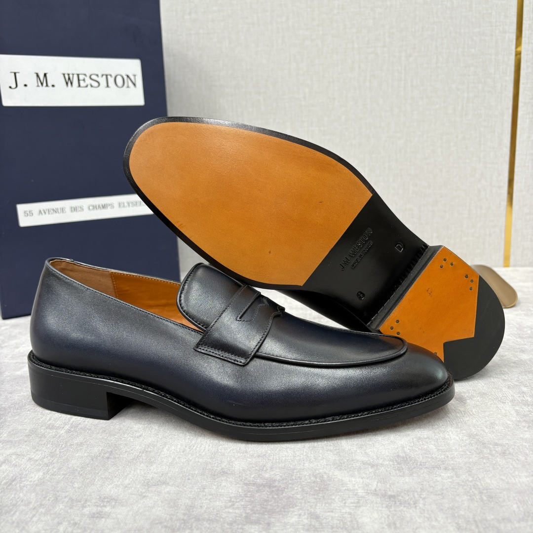 💋💍J.M.Westo*n 威士-顿 男士乐福鞋正装鞋皮鞋 法国顶级皮鞋品牌。精选意大利顶级小牛皮/高丝