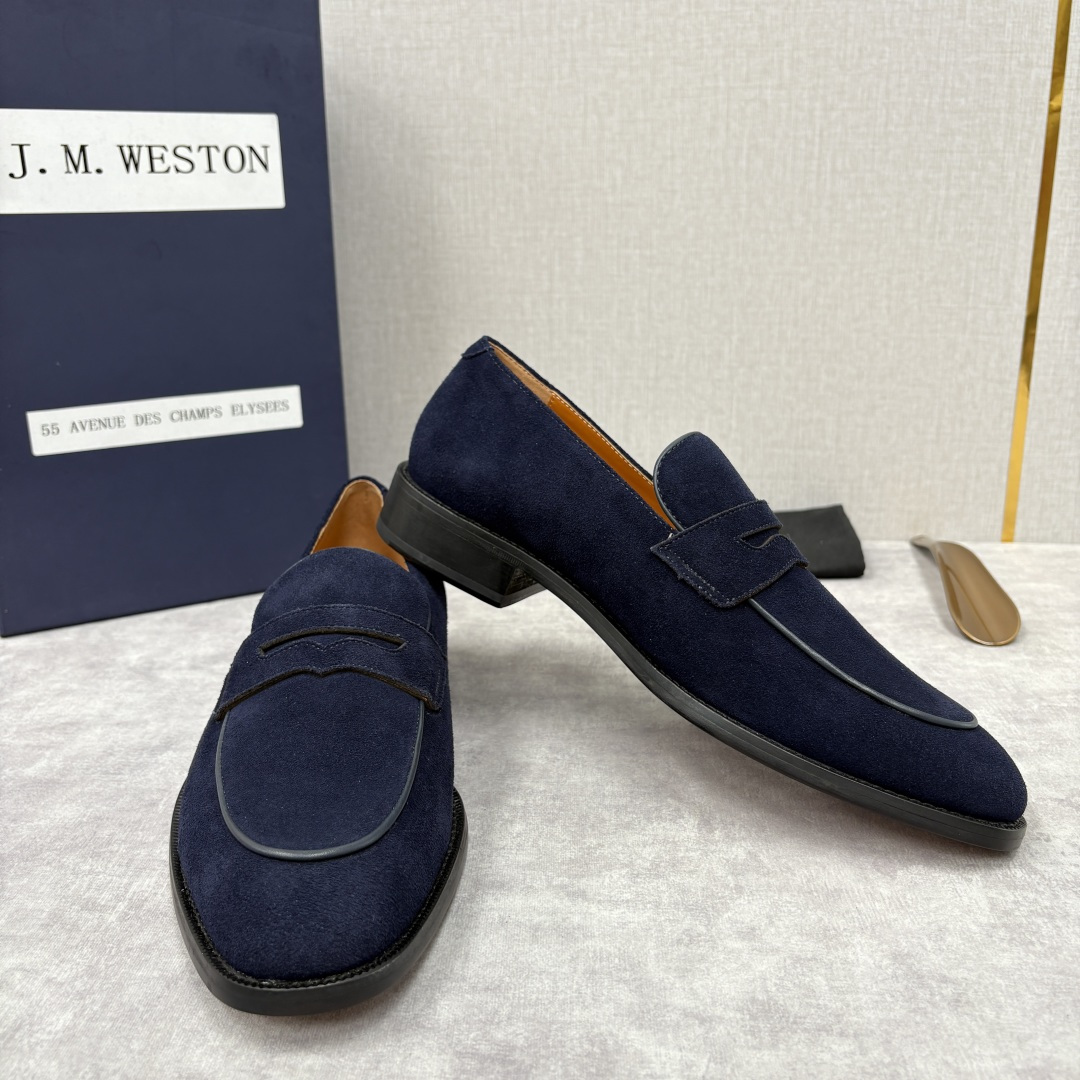 💋💍J.M.Westo*n 威士-顿 男士乐福鞋正装鞋皮鞋 法国顶级皮鞋品牌。精选意大利顶级小牛皮/高丝