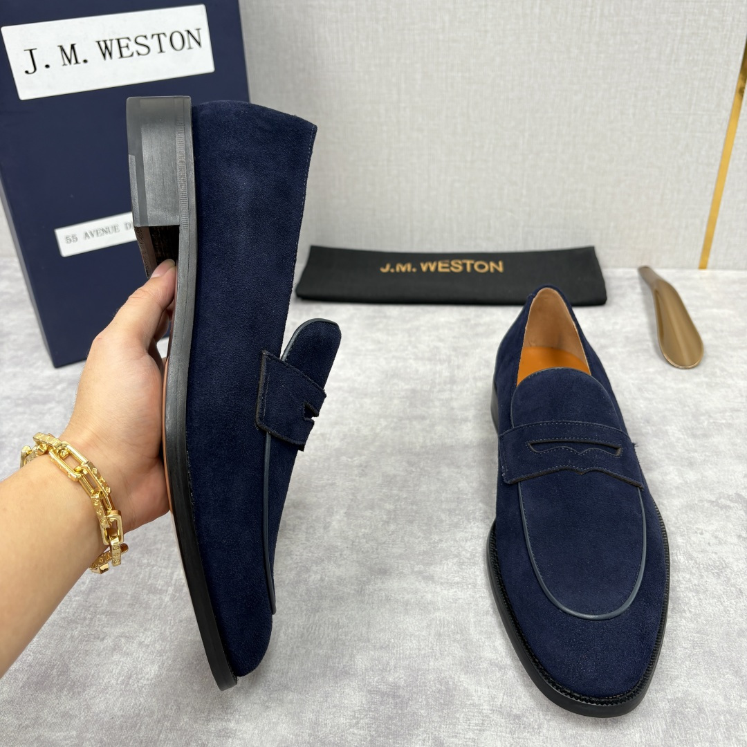 💋💍J.M.Westo*n 威士-顿 男士乐福鞋正装鞋皮鞋 法国顶级皮鞋品牌。精选意大利顶级小牛皮/高丝