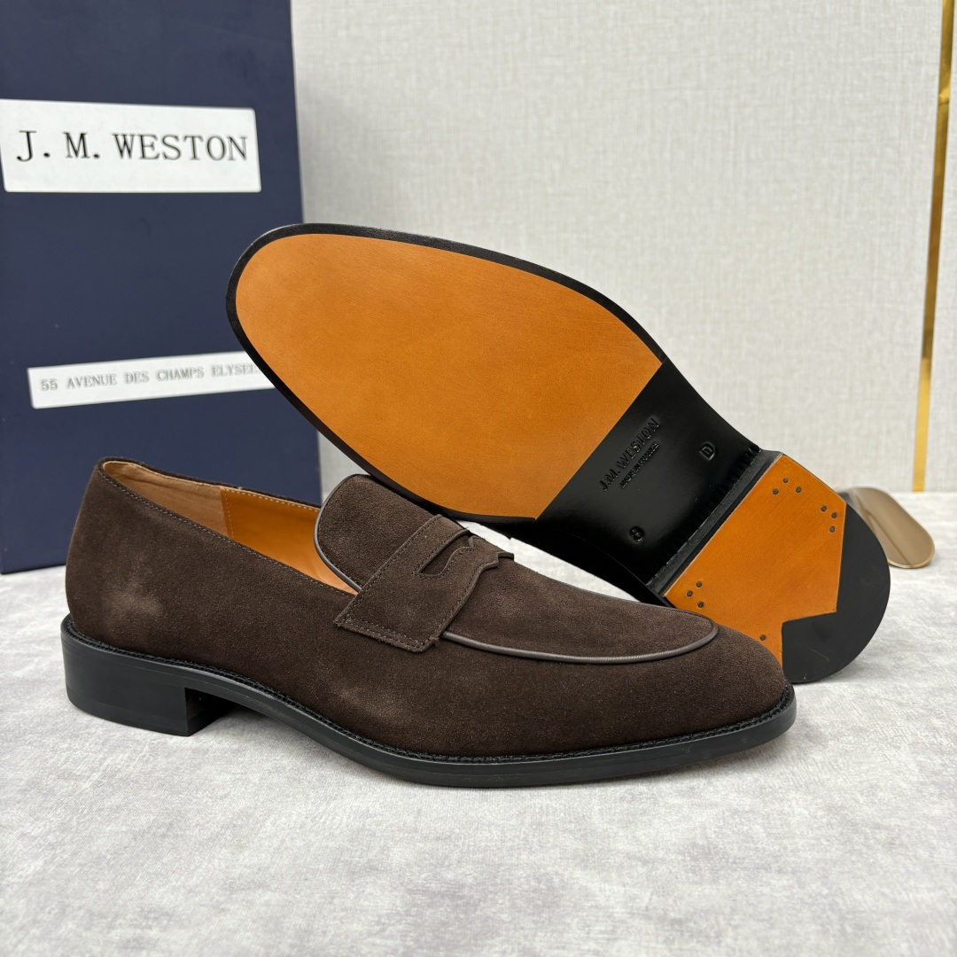 💋💍J.M.Westo*n 威士-顿 男士乐福鞋正装鞋皮鞋 法国顶级皮鞋品牌。精选意大利顶级小牛皮/高丝