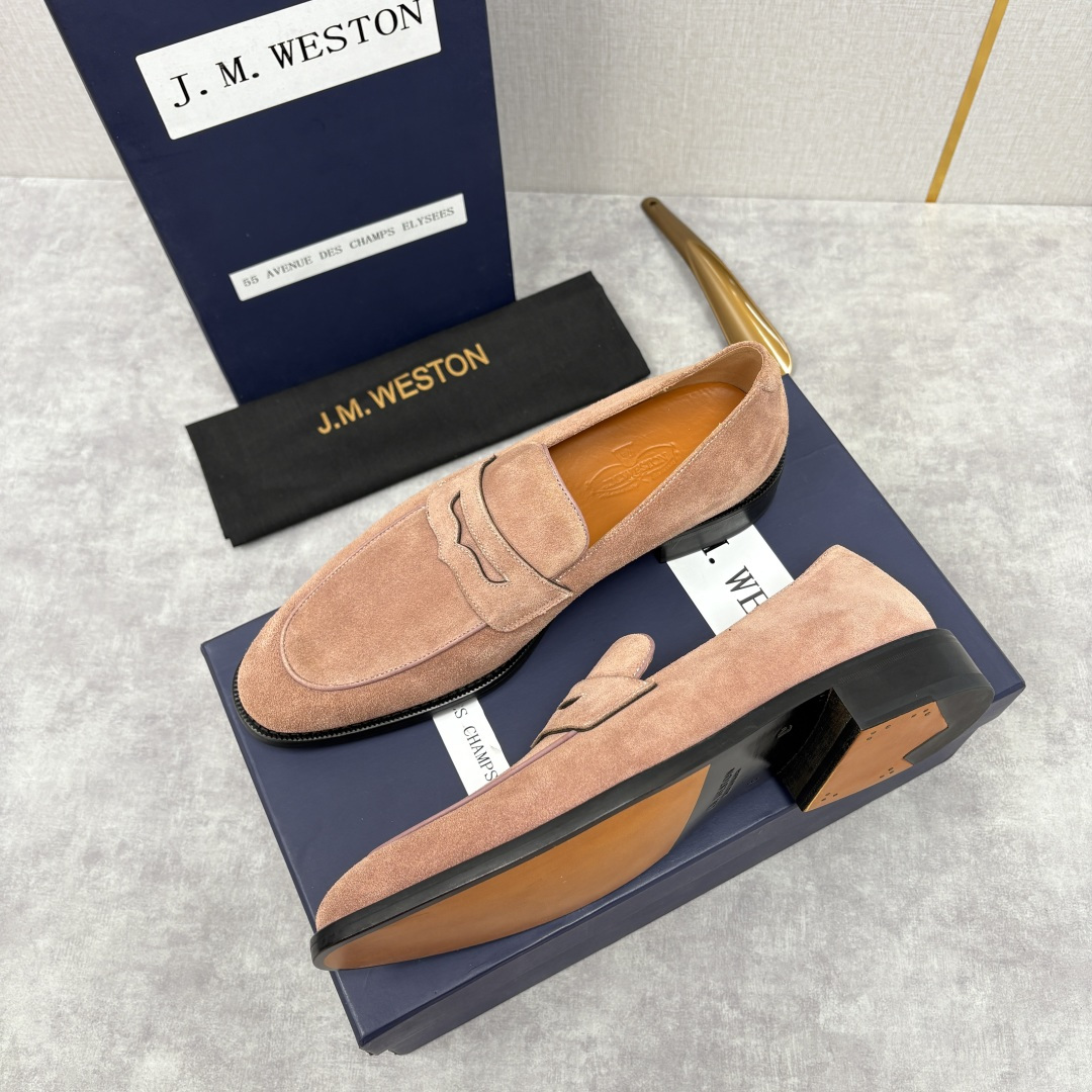 💋💍J.M.Westo*n 威士-顿 男士乐福鞋正装鞋皮鞋 法国顶级皮鞋品牌。精选意大利顶级小牛皮/高丝