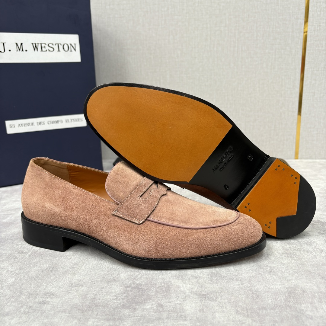 💋💍J.M.Westo*n 威士-顿 男士乐福鞋正装鞋皮鞋 法国顶级皮鞋品牌。精选意大利顶级小牛皮/高丝