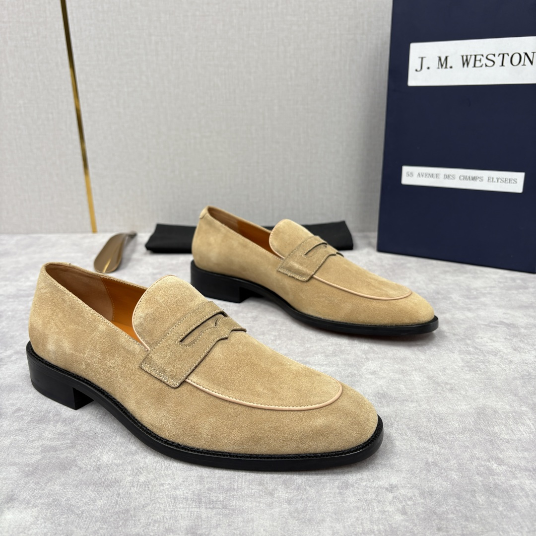 💋💍J.M.Westo*n 威士-顿 男士乐福鞋正装鞋皮鞋 法国顶级皮鞋品牌。精选意大利顶级小牛皮/高丝