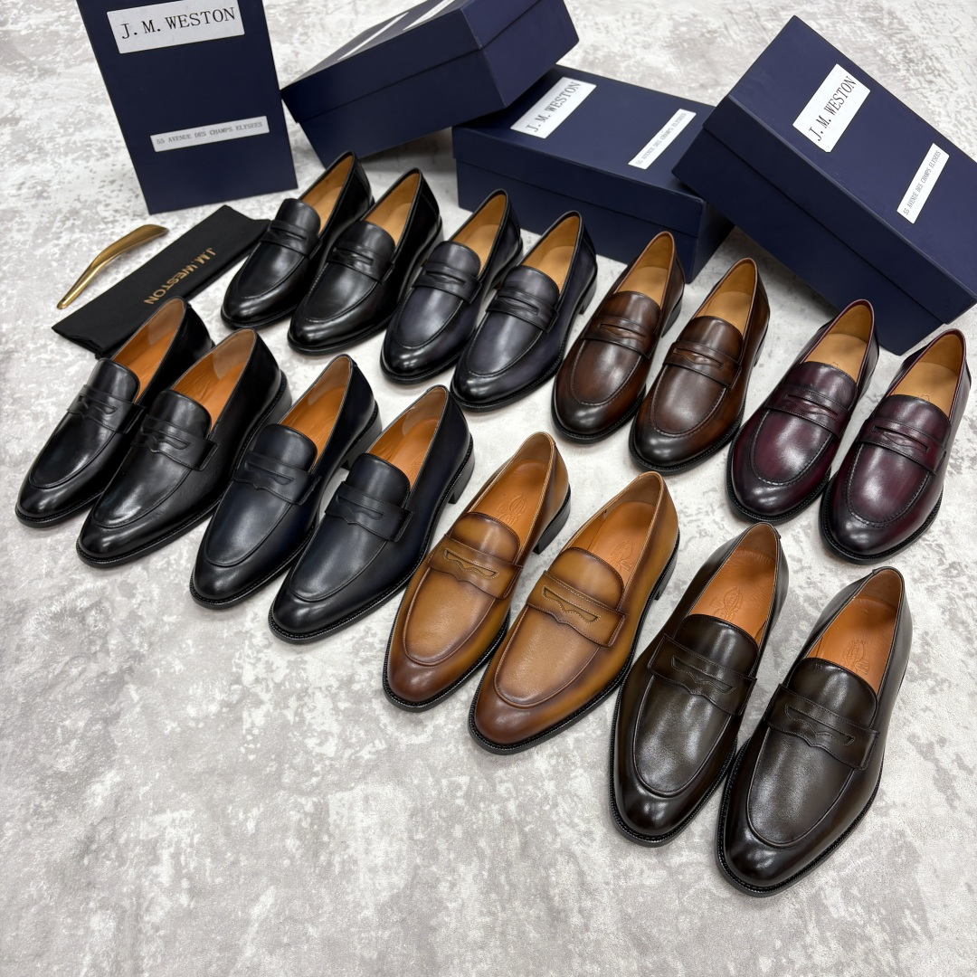 💋💍J.M.Westo*n 威士-顿 男士乐福鞋正装鞋皮鞋 法国顶级皮鞋品牌。精选意大利顶级小牛皮/高丝