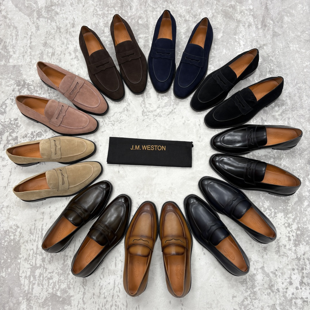 💋💍J.M.Westo*n 威士-顿 男士乐福鞋正装鞋皮鞋 法国顶级皮鞋品牌。精选意大利顶级小牛皮/高丝