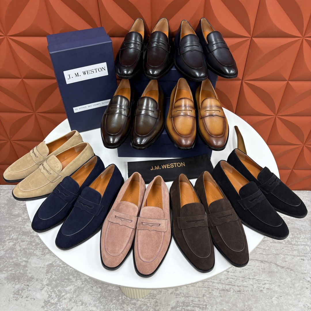 💋💍J.M.Westo*n 威士-顿 男士乐福鞋正装鞋皮鞋 法国顶级皮鞋品牌。精选意大利顶级小牛皮/高丝