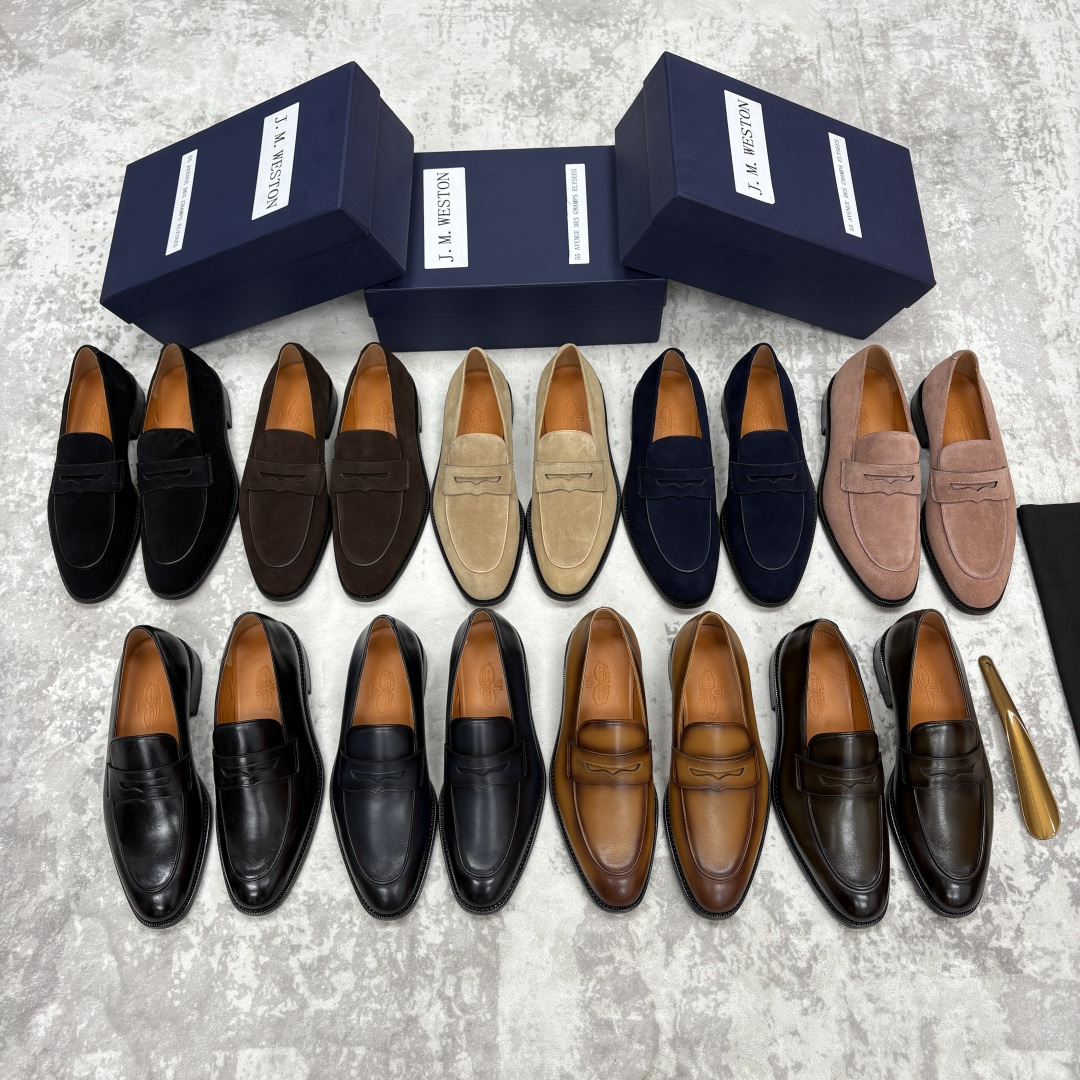 💋💍J.M.Westo*n 威士-顿 男士乐福鞋正装鞋皮鞋 法国顶级皮鞋品牌。精选意大利顶级小牛皮/高丝