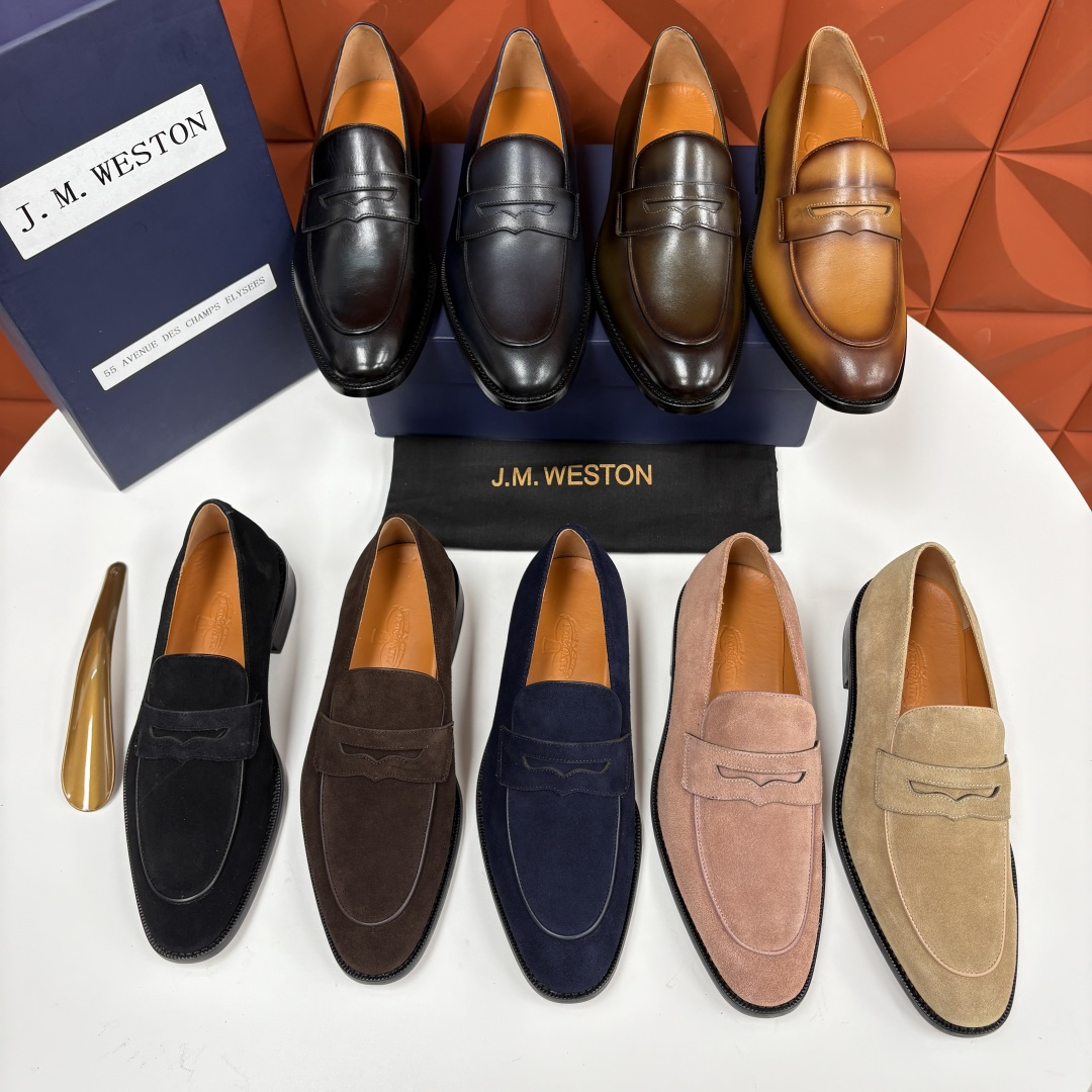 💋💍J.M.Westo*n 威士-顿 男士乐福鞋正装鞋皮鞋 法国顶级皮鞋品牌。精选意大利顶级小牛皮/高丝