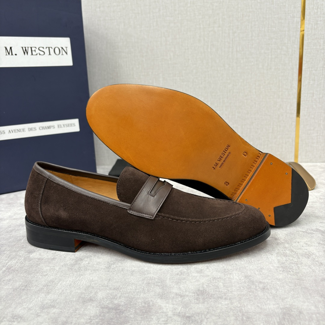 💋💍J.M.Westo*n 威士-顿 男士乐福鞋正装鞋皮鞋 法国顶级皮鞋品牌。精选意大利顶级小牛皮/高丝