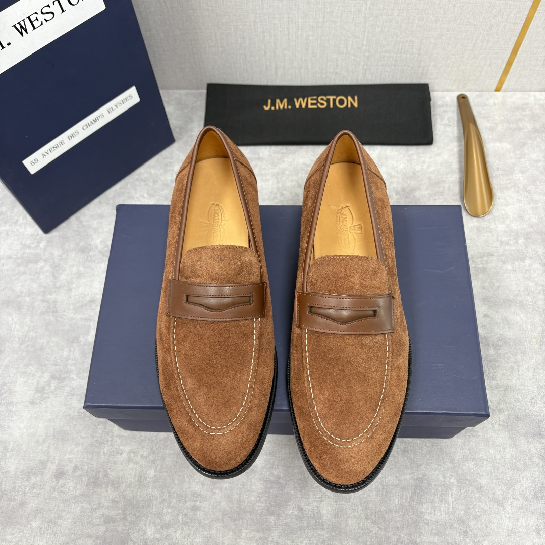 💋💍J.M.Westo*n 威士-顿 男士乐福鞋正装鞋皮鞋 法国顶级皮鞋品牌。精选意大利顶级小牛皮/高丝