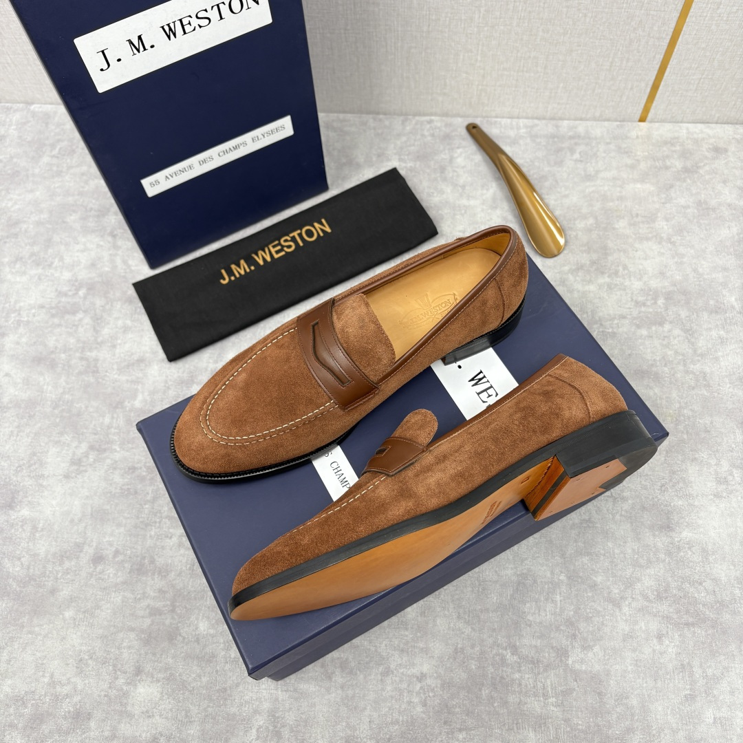 💋💍J.M.Westo*n 威士-顿 男士乐福鞋正装鞋皮鞋 法国顶级皮鞋品牌。精选意大利顶级小牛皮/高丝