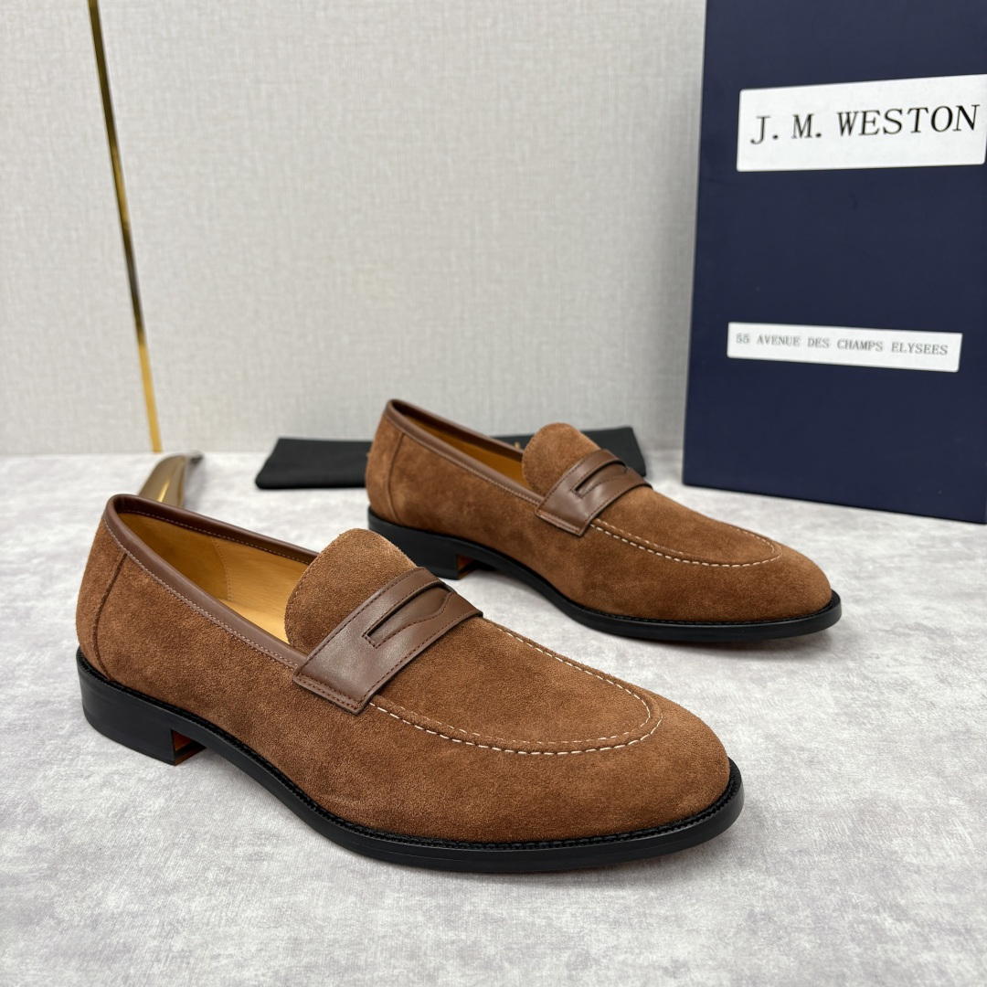 💋💍J.M.Westo*n 威士-顿 男士乐福鞋正装鞋皮鞋 法国顶级皮鞋品牌。精选意大利顶级小牛皮/高丝